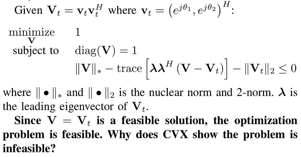 Why is the problem infeasible? - CVX Forum: a community-driven support ...